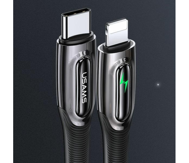 USAMS Kabel pleciony C/Lightning Smart Power-off 20W 1,2m zielony - 1568990 - zdjęcie 7
